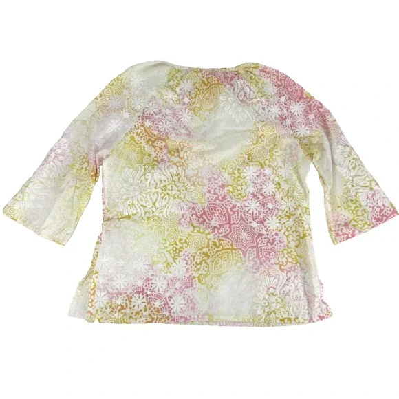 Robert‎ Graham Tunic Top Womens Size XL Blouse Paisley Embroidered Split Neck - Picture 2 of 8